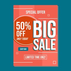 Poster template Big sale vector, special offer design, 50% off discount social media post