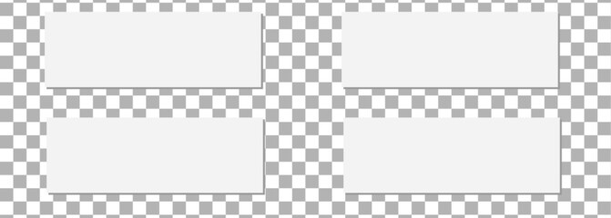 Transparent realistic paper shadow effects on checkered background. Element for advertising and promotional message... 