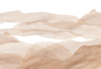 watercolor background, landscape. Abstract mountain print. Vintage, neutral color