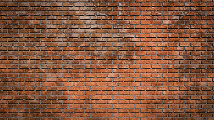 3d realistic brick wall of red color, 3d rendering