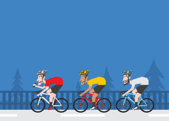 An illustration of a group of cyclist riding on the road