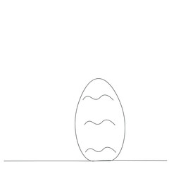 Egg silhouette line drawing vector illustration