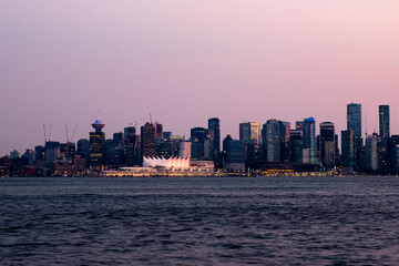 Downtown Vancouver Panorama at Night