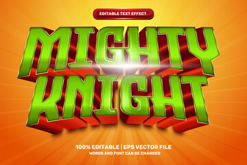 mighty knight hero 3D Editable text Effect Style