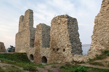 Fototapeta na wymiar Stary Jicin. Castle ruins. Walls around the upper courtyard. Northeast Moravia. Europe.