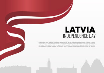 Latvia independence day background poster for national celebration on november 18 th.