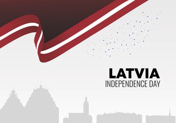 Latvia independence day background poster for national celebration on november 18 th.