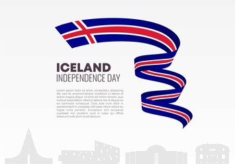 Iceland independence day background poster for national celebration on june 17 th.