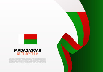 Madagascar independence day background poster for national celebration on June 26 th.