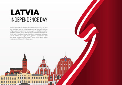 Latvia independence day background poster for national celebration on november 18 th. - Powered by Adobe