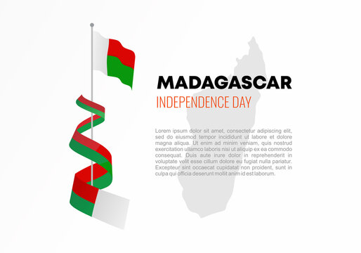 Madagascar independence day background poster for national celebration on June 26 th.