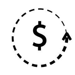 Money growth icon line style. Rupee increase graph symbol concept isolated on white background. Vector illustration