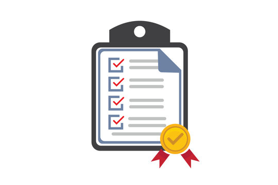 recommend clip art: In compliance icon. Checklist sign. Certified document symbol. Approval process. Certified approval checklist on for website, application, printing, document, poster design, etc. vector EPS10
