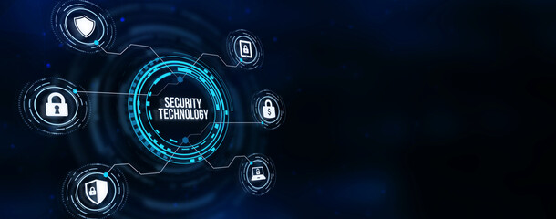 Internet, business, Technology and network concept. Cyber security data protection business technology privacy concept. 3d illustration