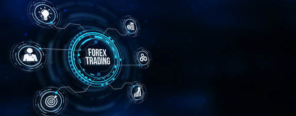 Internet, business, Technology and network concept. FOREX TRADING, new business concept. 3d illustration.