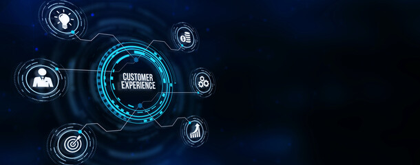 Internet, business, Technology and network concept. Technology future. Customer Experience. 3d illustration.