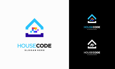 Creative Code House logo designs concept vector, Programming House logo template