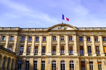 Fototapeta na wymiar french city bordeaux hotel de ville in town hall in center building palais rohan city hall facade