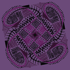 Colorful ornament. Circular ornament. Vector illustration. Illustration in doodle style. Poster for interior decor. Festive texture for printing on textiles and printing.