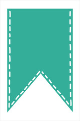 Fototapeta premium Festive checkbox. Birthday decor. Dotted lines. Sewn at the seams with threads. Simple style, minimalism, modern.