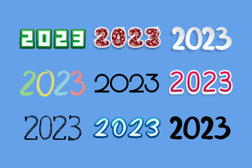 Big icon set calendar dates 2023 for planners, diaries, cards, scrapbook creativity