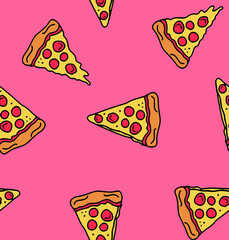 seamless pattern with pizza