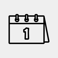 First day icon vector illustration in line style about calendar and date, use for website mobile app presentation