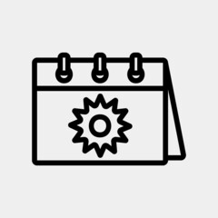 Summertime icon vector illustration in line style about calendar and date, use for website mobile app presentation
