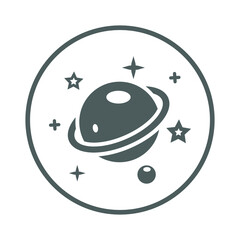 Astronomy, planet, ring, science, space icon. Gray vector sketch.