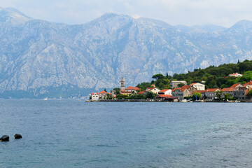 View of the small town Prcanj in the Bay of Boka Kotorska,Montenegro