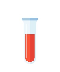 Blood in test tube icon isolated on white background, vector illustration
