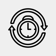 Reschedule icon vector illustration in line style about calendar and date, use for website mobile app presentation