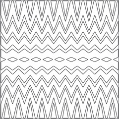 Vector ethnic pattern with symmetrical elements . Repeating geometric tiles from striped elements.Monochrome texture.Black and 
white pattern for wallpapers and backgrounds.