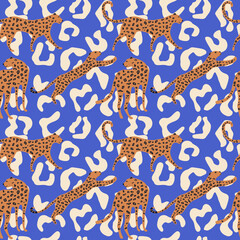 Stoffe zum Nähen Abstract cheetah pattern, vector background with camouflage, jungle pattern