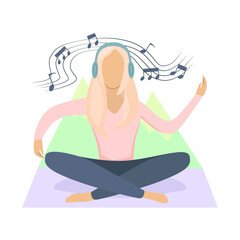 Obraz premium Girl listening to music