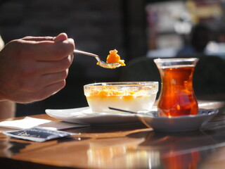 Dairy desserts in delicious bowls.