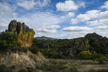 Fototapeta na wymiar Landscape near the town of Fuencaliente, in the province of Ciudad Real, Spain.