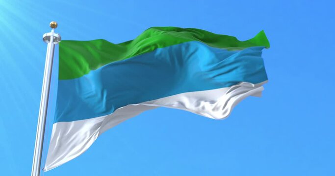 Limon Province Flag, Costa Rica. Loop