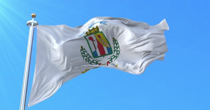 Flag of Province of Alajuela, Costa Rica. Loop