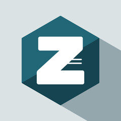 vector Initial letter Z hexagon flat design with shadow. universal icon design template.