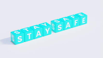 Turquoise and White Stay Safe With White Background