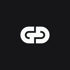 Initial letter GD monogram logo design.
