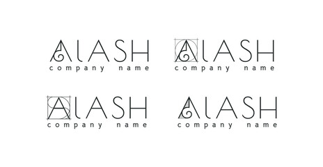 Logo composition: national ornament, geometric elements and the letter 