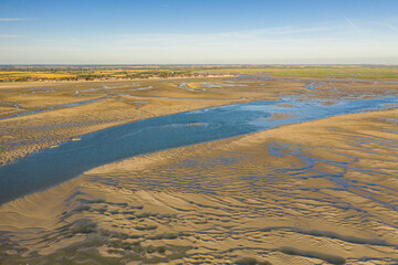 La baie de Somme à marée basse (Vue aérienne)