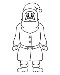 Santa Claus. Sketch. Fairy-tale character. Vector illustration. Coloring book for children. Doodle style. Nice old man. A man with a beard. Outline on an isolated background. Merry Christmas 