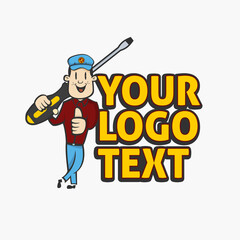 Repair service man vector logo design