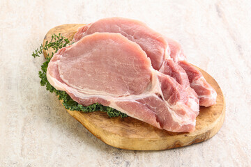 Raw pork loin for coocking