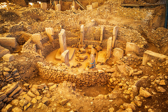 GobekliTepe in Sanliurfa, Turkey. The Ancient Site of Gobekli Tepe is The Oldest Temple of the World. UNESCO World Heritage site.

