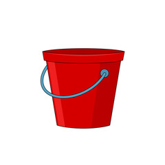 bucket, pail, bucketful red for design
