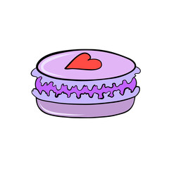 sweet macaroon and heart for valentine day card design